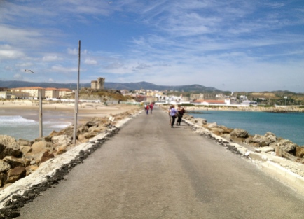 Looking back toward Tarifa, the Atlantic to the left, the Mediterranean to the right