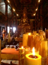 Inside Wat Phnom, the place of worship on top of the hill which marks the site where Phnom Penh was founded.