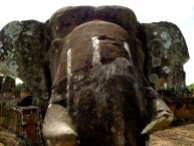 The East Mebon temple ruin is famous for its life-sized elephant statues.